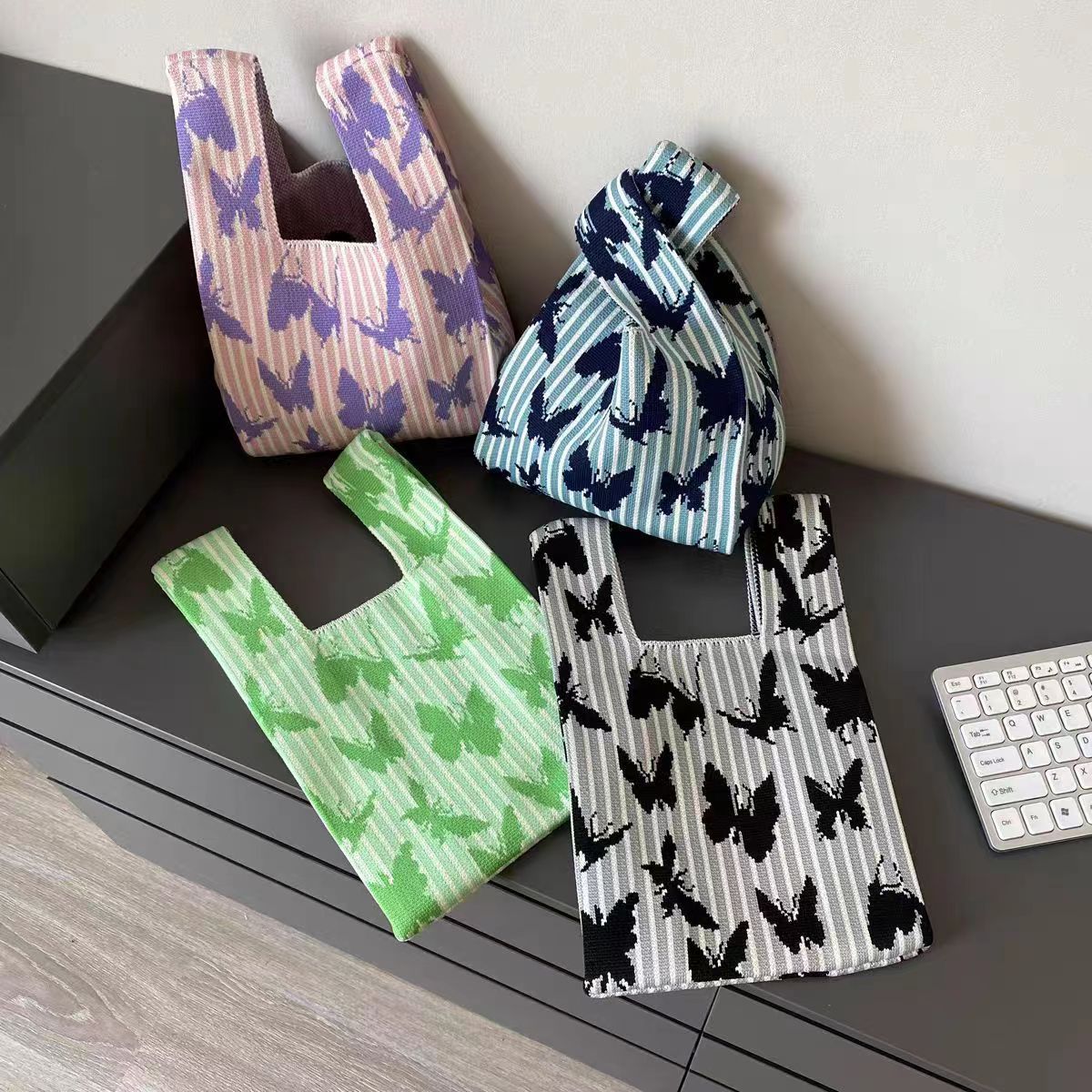 Embroidery Knot - Handmade Knit Handbag Women Mini Knot