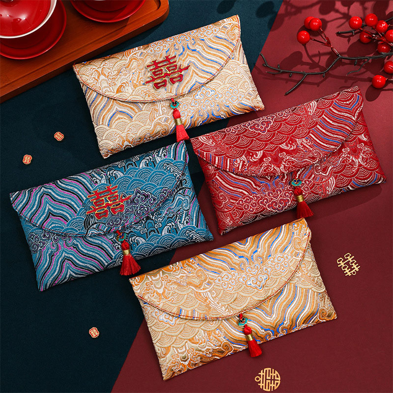 2 Pcs Brocade Embroidery Fabri - đánh giá và giá Embroidery Red
