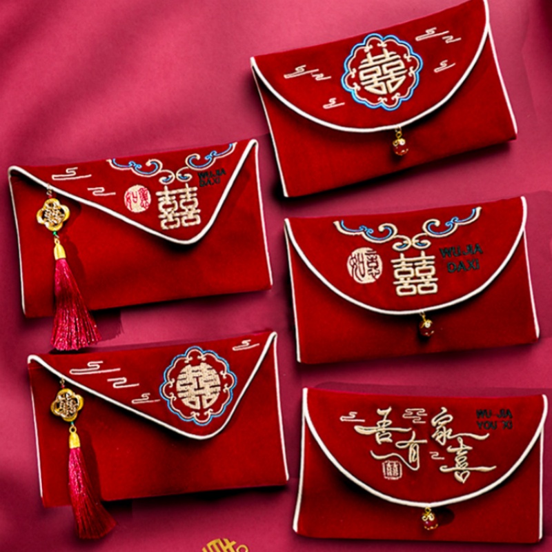 1Pcs Multiple Patterns Wedding - đánh giá và giá Embroidery Red