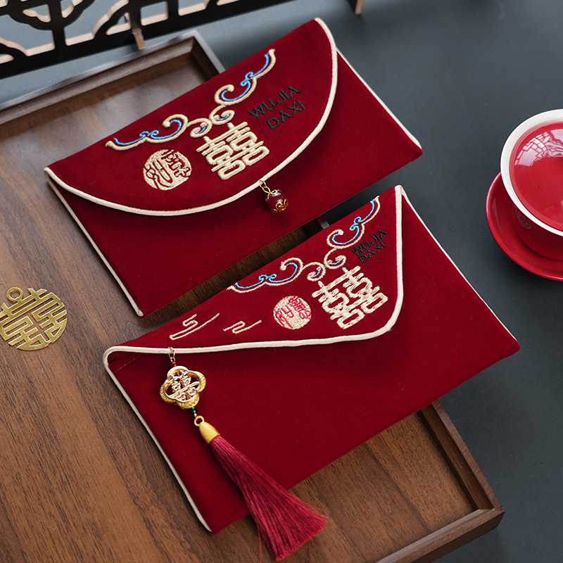 1Pcs Multiple Patterns Wedding - đánh giá và giá Embroidery Red
