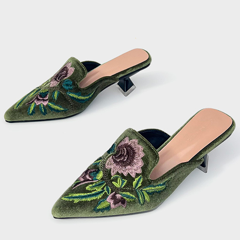 Embroidery Velour Women Shoes  - đánh giá và giá Embroidery Designer