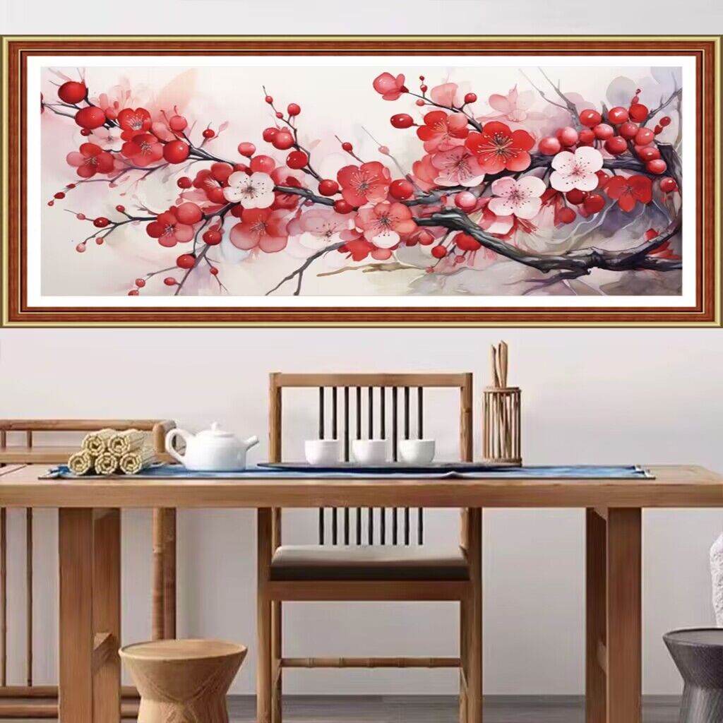 9ct 110x50cm Red Flowers  Embr - đánh giá và giá Embroidery Tas