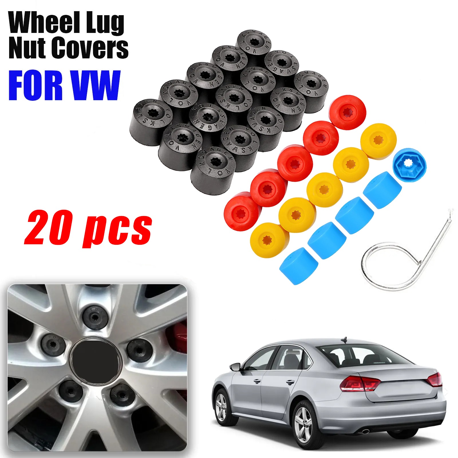 20PCS Car Wheel Lug Nut Covers - đánh giá và giá Embroidery Removal