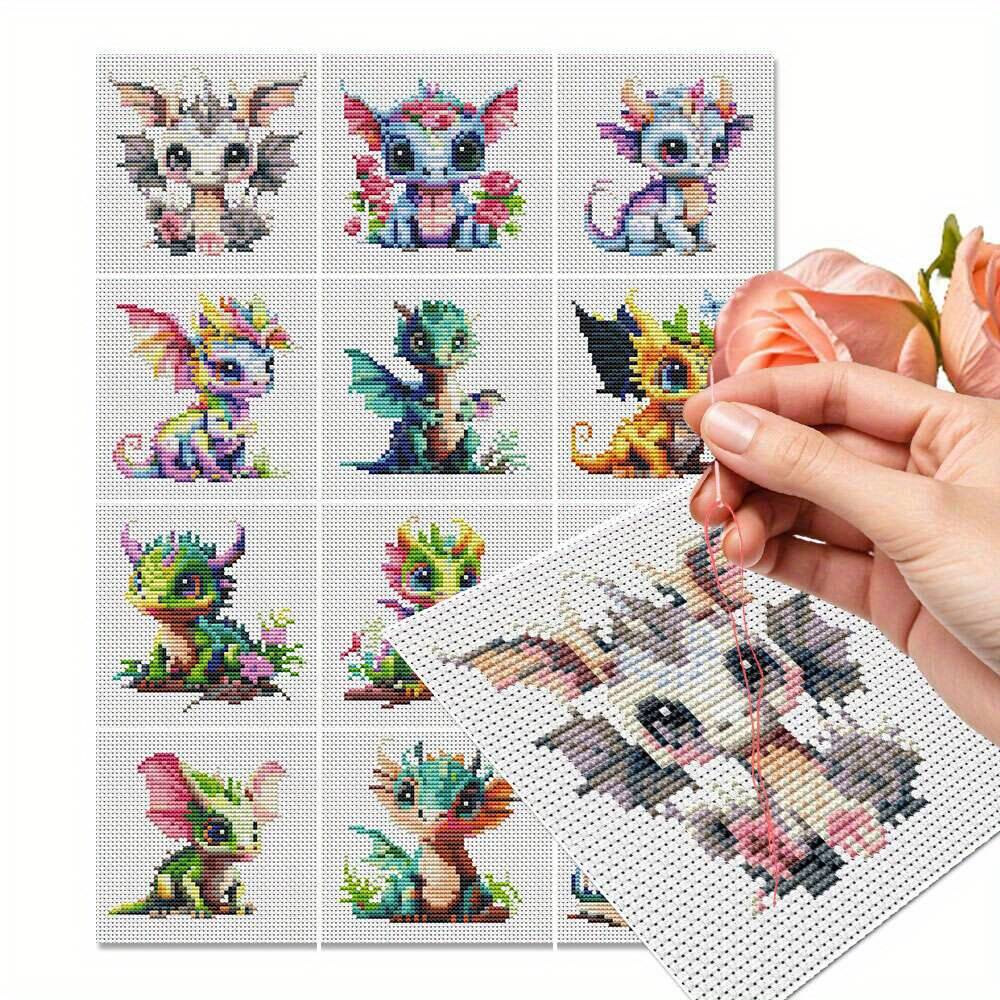 12Pcs Dragon Cross Stitch 11CT - đánh giá và giá Embroidery Tas