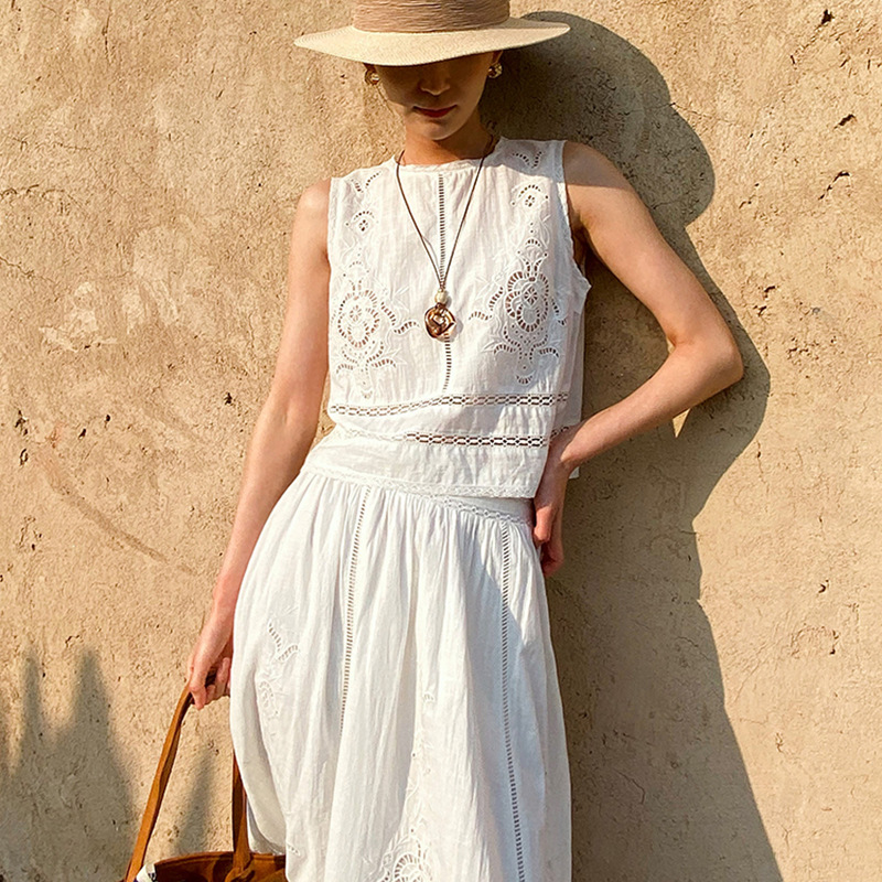 French Designer Boho White Cot - đánh giá và giá Embroidery Vest