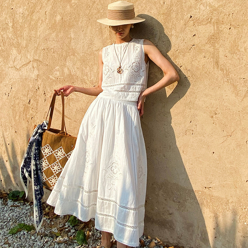 French Designer Boho White Cot - đánh giá và giá Embroidery Vest