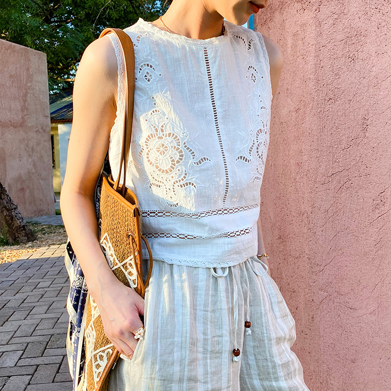 French Designer Boho White Cot - đánh giá và giá Embroidery Vest