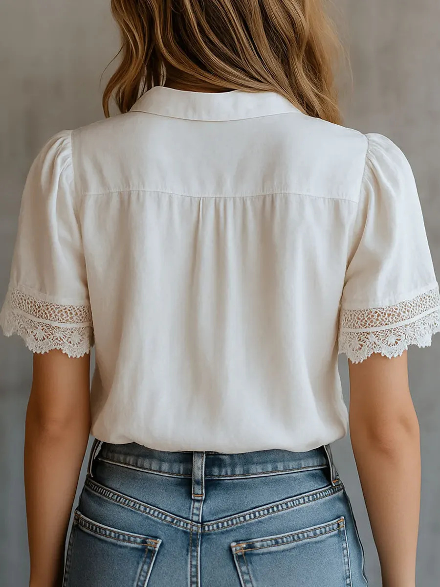Elegant Women's Shirts Casual  - đánh giá và giá Embroidery On Shirt