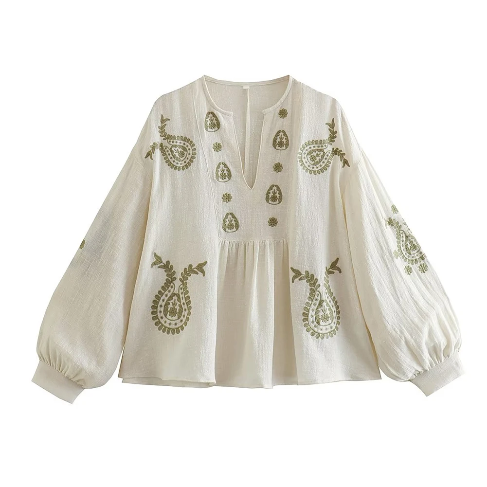 Womens New Loose Cotton Embroi - đánh giá và giá Embroidery On Shirt