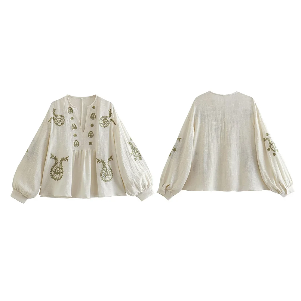 Womens New Loose Cotton Embroi - đánh giá và giá Embroidery On Shirt