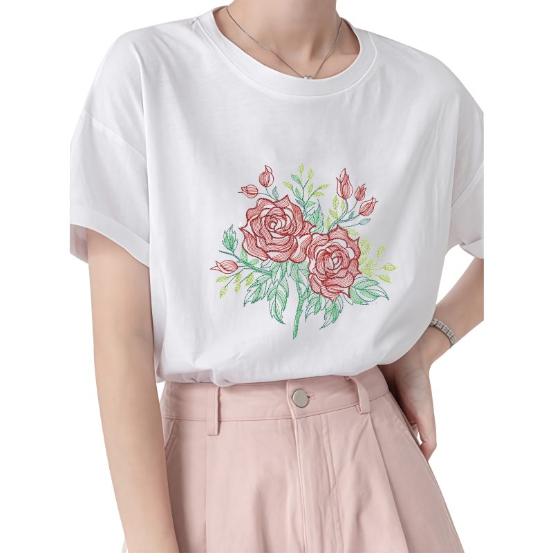 22cm Rose Heat Transfer Printi - đánh giá và giá Embroidery Effect Canva