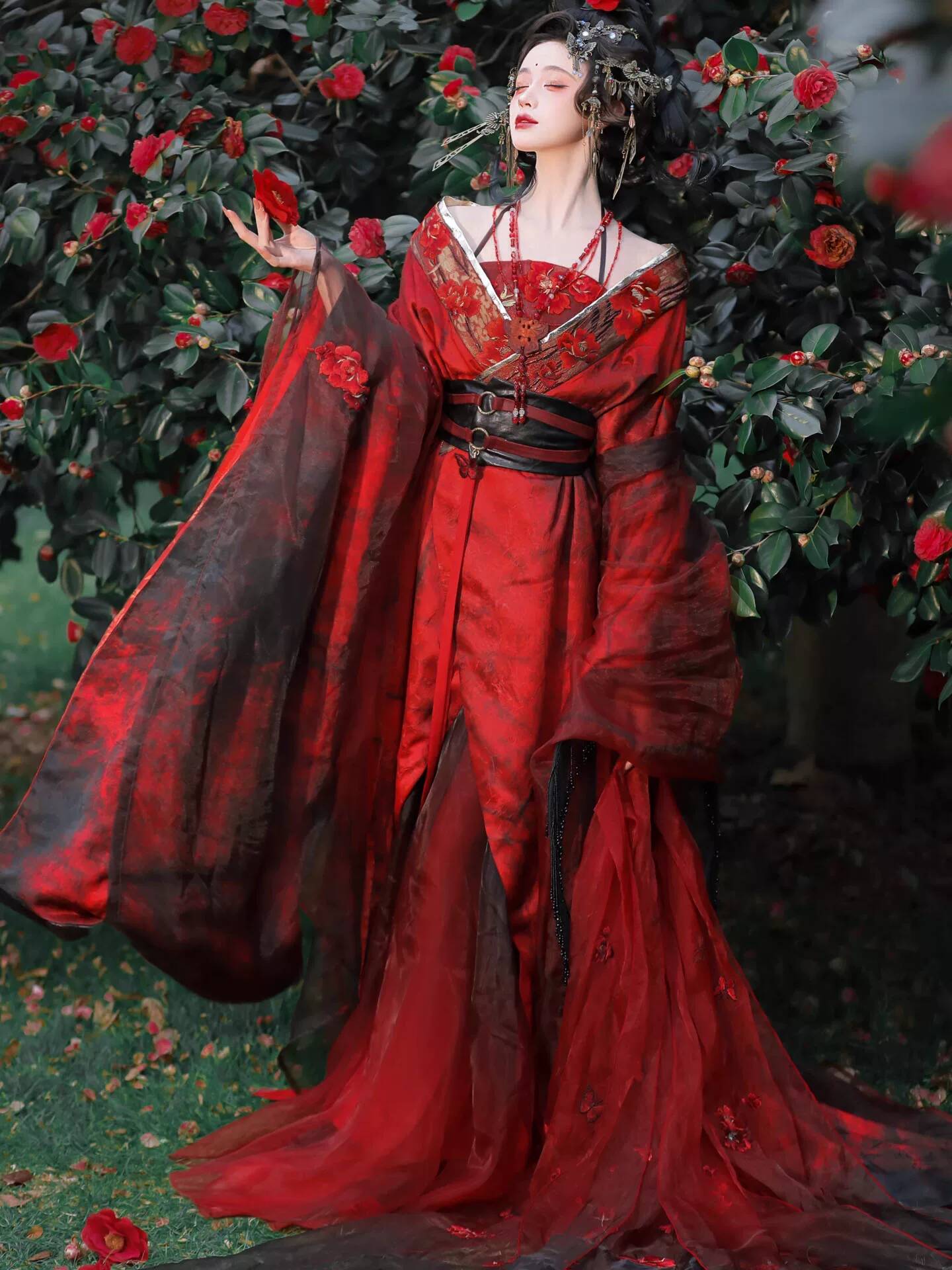 New Datura Red Hanfu Women Anc - đánh giá và giá Embroidery Red