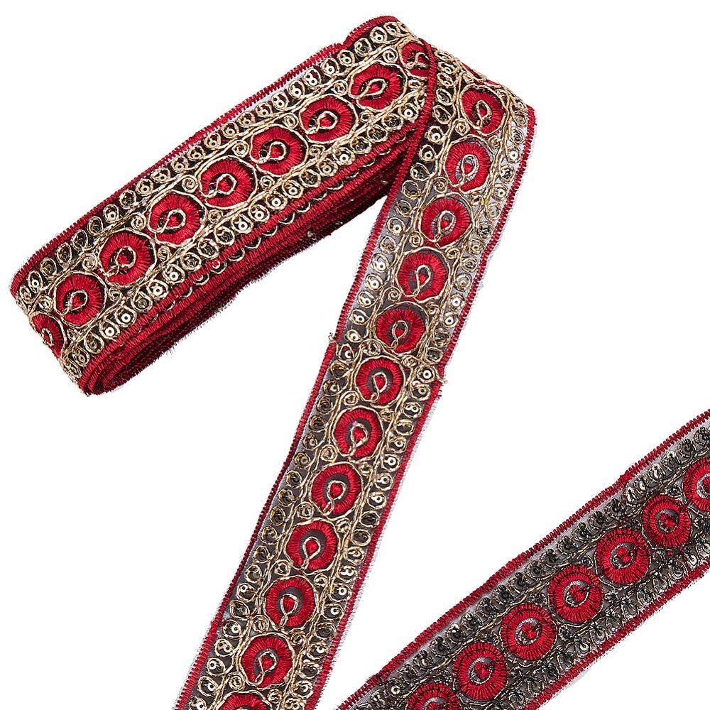 10 Yards 1.77 Inch Red Embroid - đánh giá và giá Embroidery Red