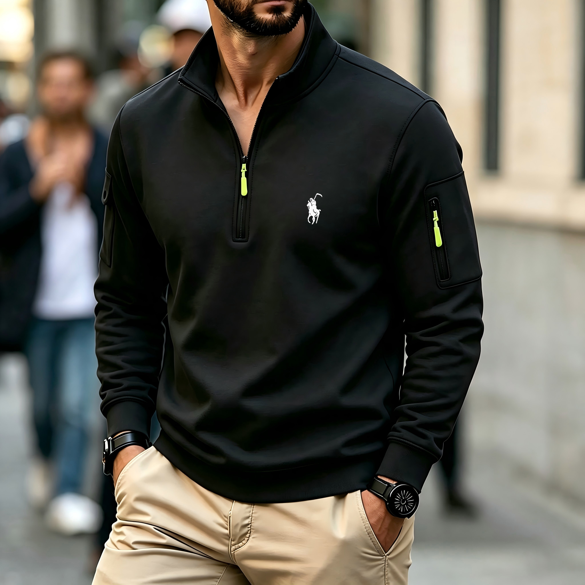 Men's Contrasting Half-Zip Sta - đánh giá và giá Embroidery Designer