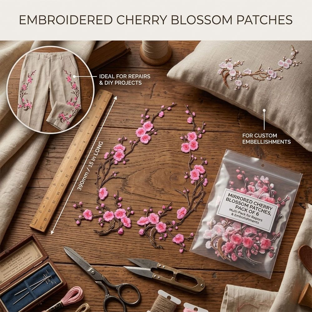 DIY Cherry Blossom Iron On Pat - đánh giá và giá Embroidery Patches