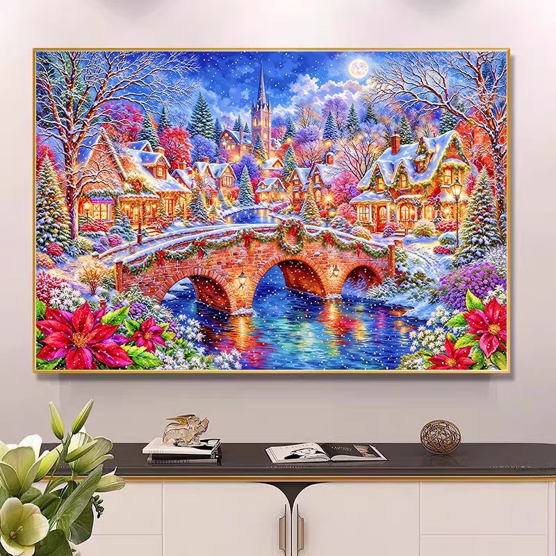 9ct 100x75cm Winter Church Emb - đánh giá và giá Embroidery Tas