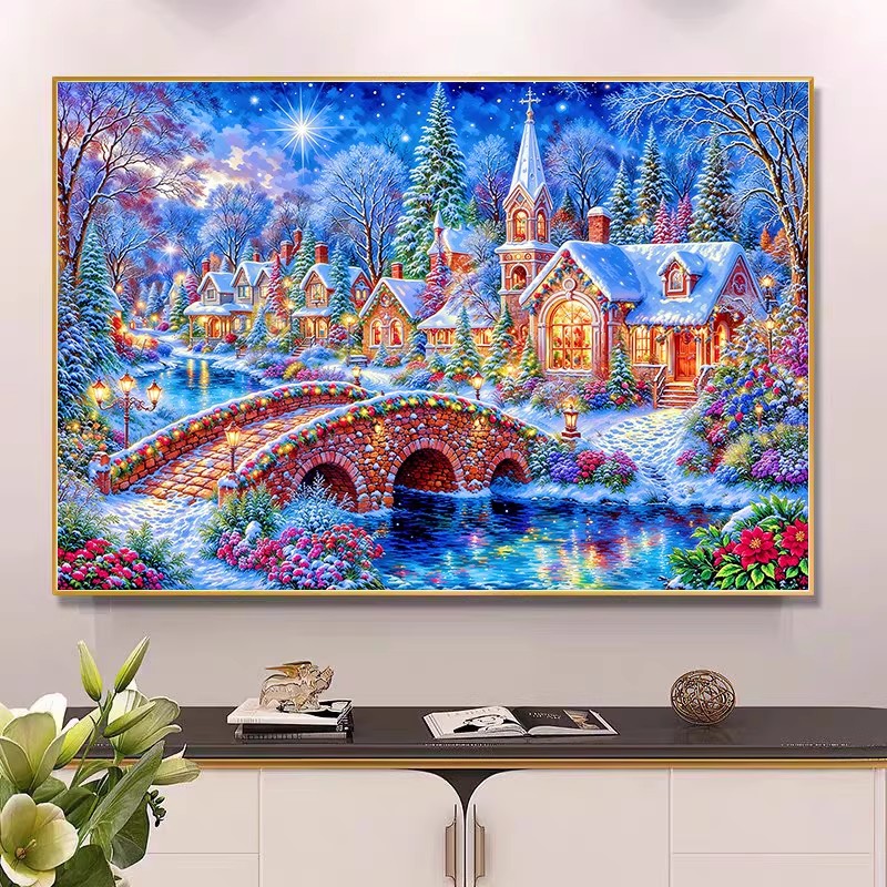 9ct 100x75cm Winter Church Emb - đánh giá và giá Embroidery Tas