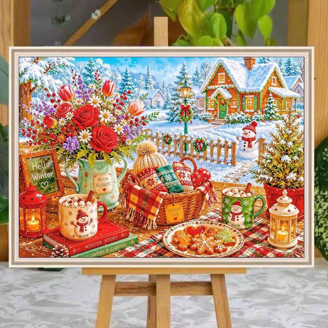 9CT 14ct Winter Printed Kits C - đánh giá và giá Embroidery Tas