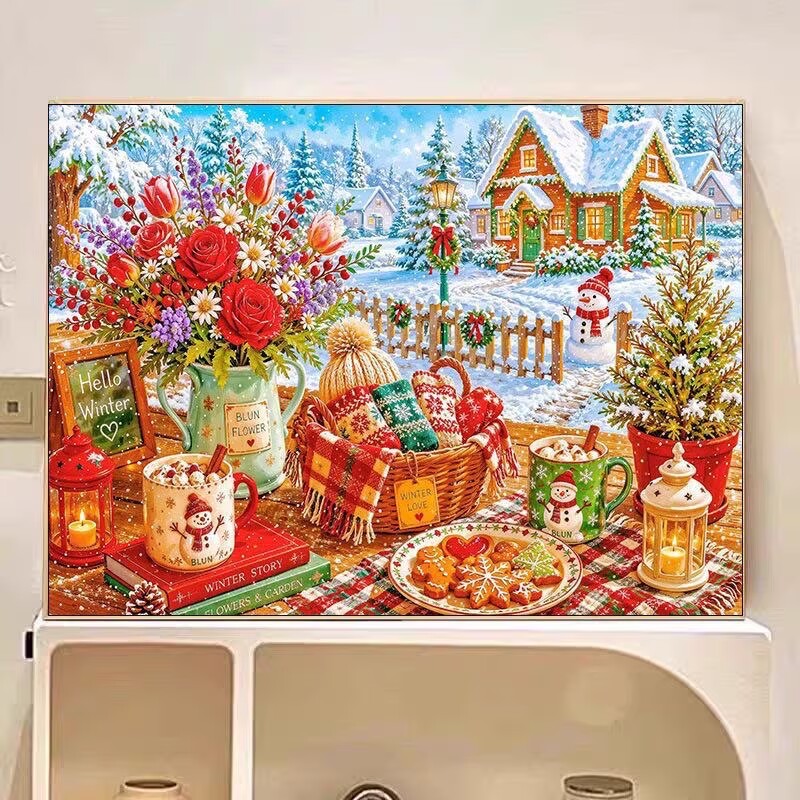 9CT 14ct Winter Printed Kits C - đánh giá và giá Embroidery Tas