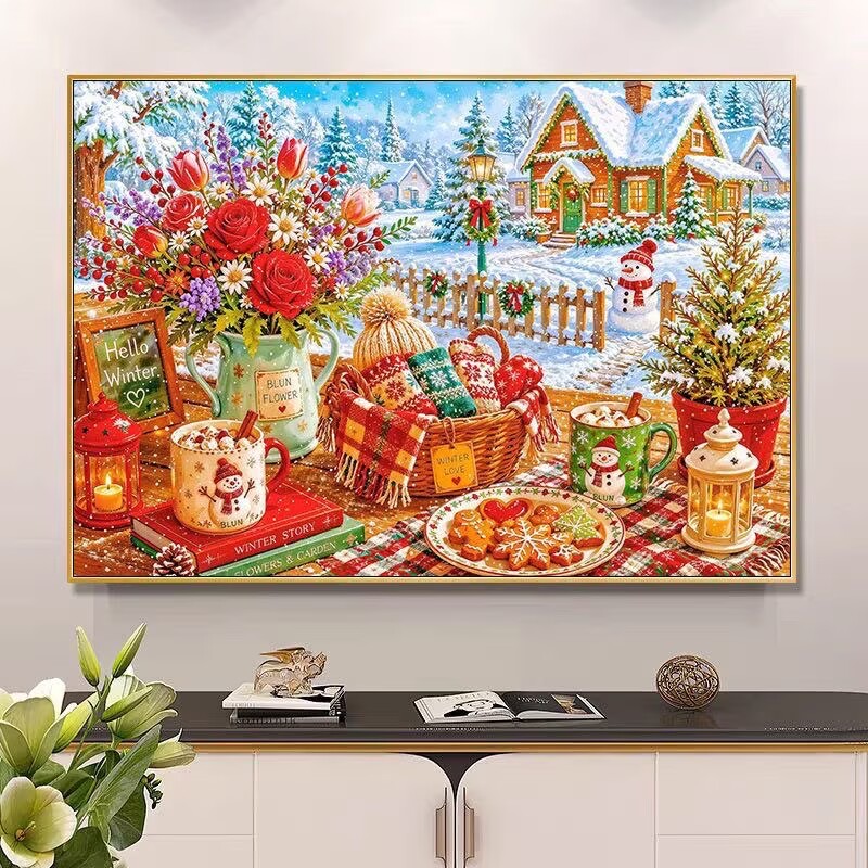 9CT 14ct Winter Printed Kits C - đánh giá và giá Embroidery Tas